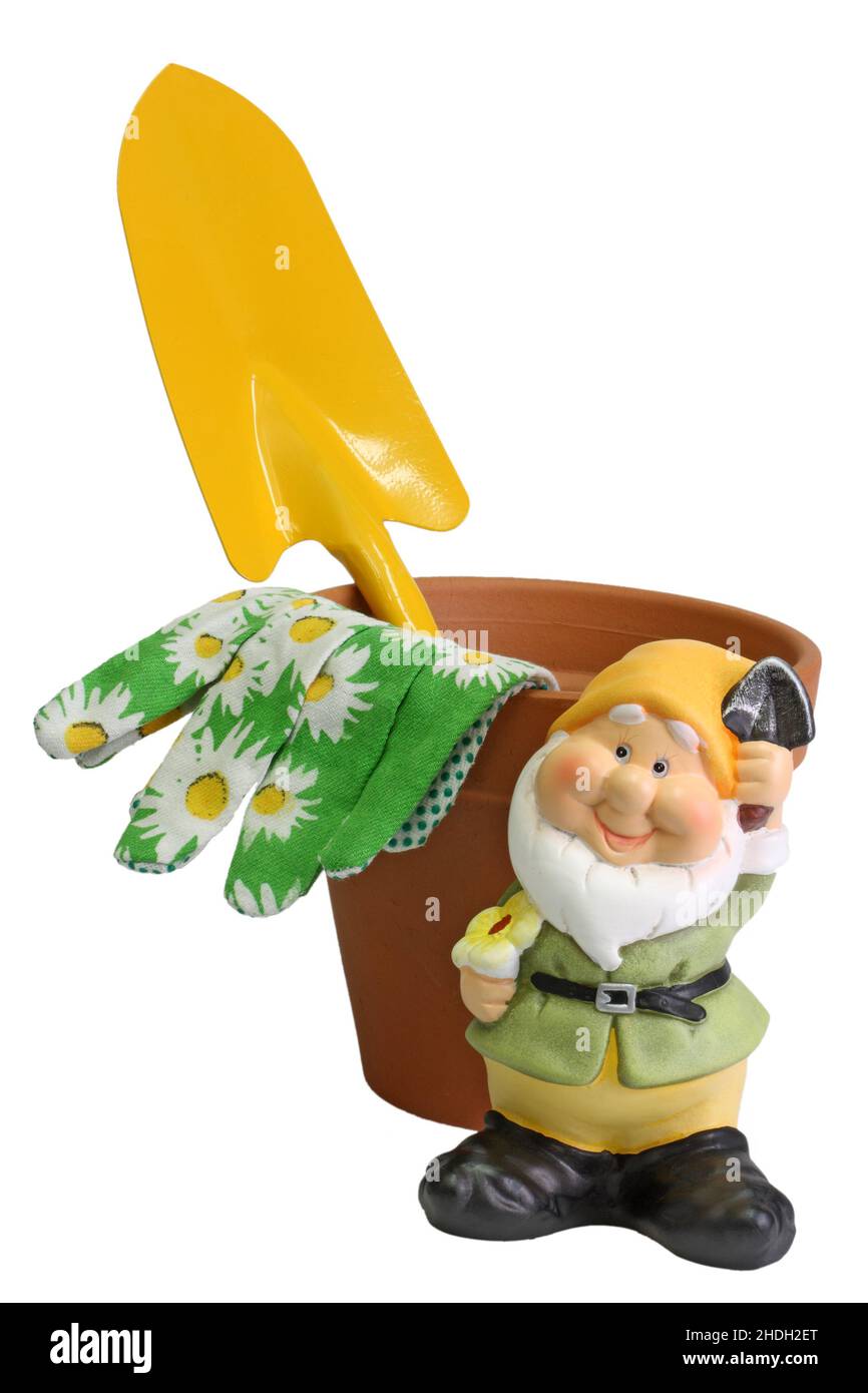 garden gnome, gardening time, garden gnomes Stock Photo Alamy
