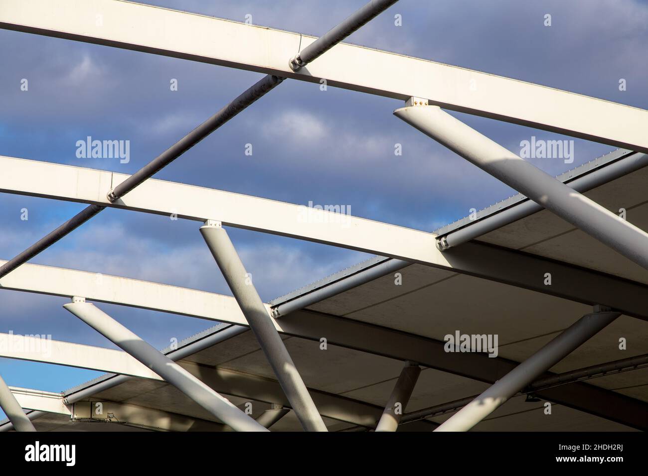 Steel girder on an open roof Stock Photo Alamy