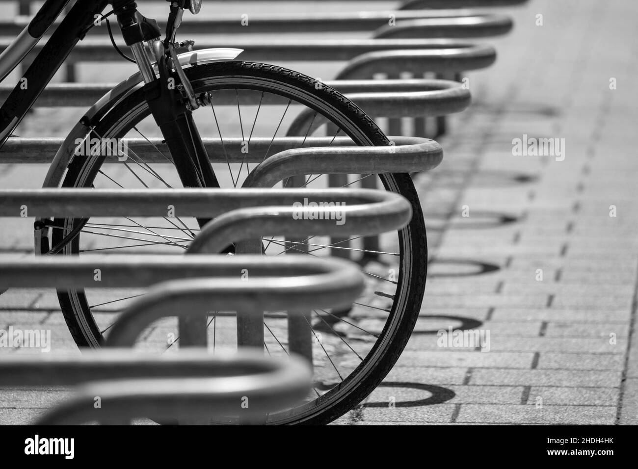 Bicycle racks Black and White Stock Photos & Images - Alamy