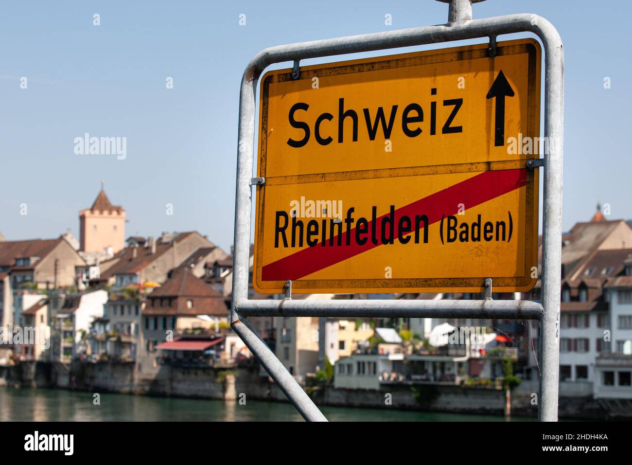 switzerland, city sign, rheinfelden, switzerlands, place name signs Stock Photo