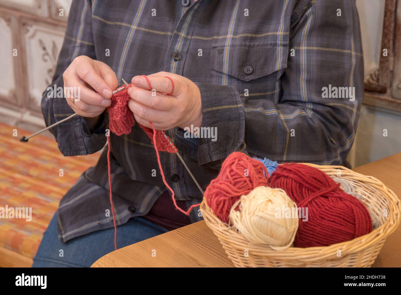 handcraft, knitting, handcrafts, needlework, needleworks Stock Photo