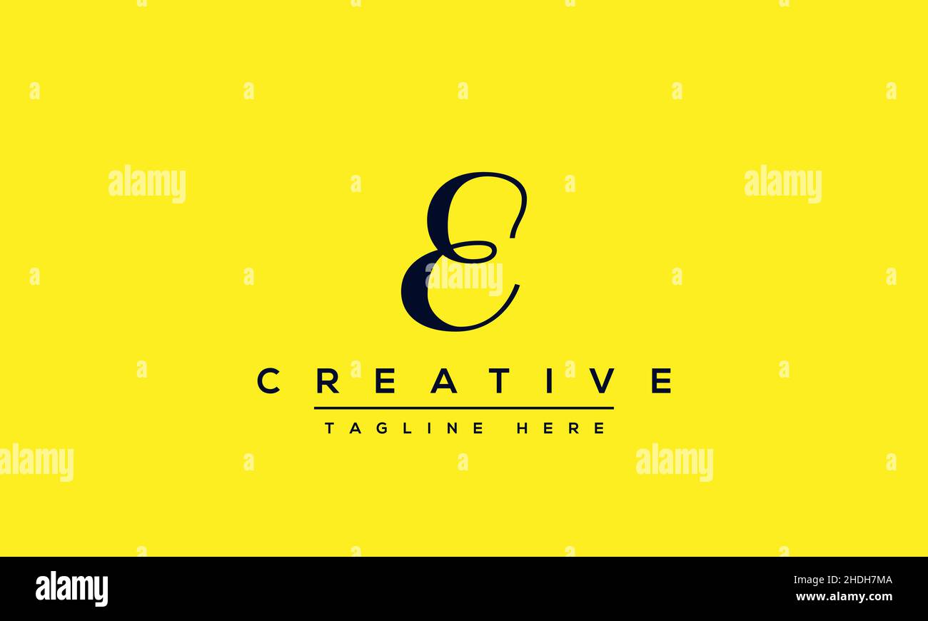 Modern unique creative letter E logo design, Minimalist E initial based vector EE icon Stock Vector
