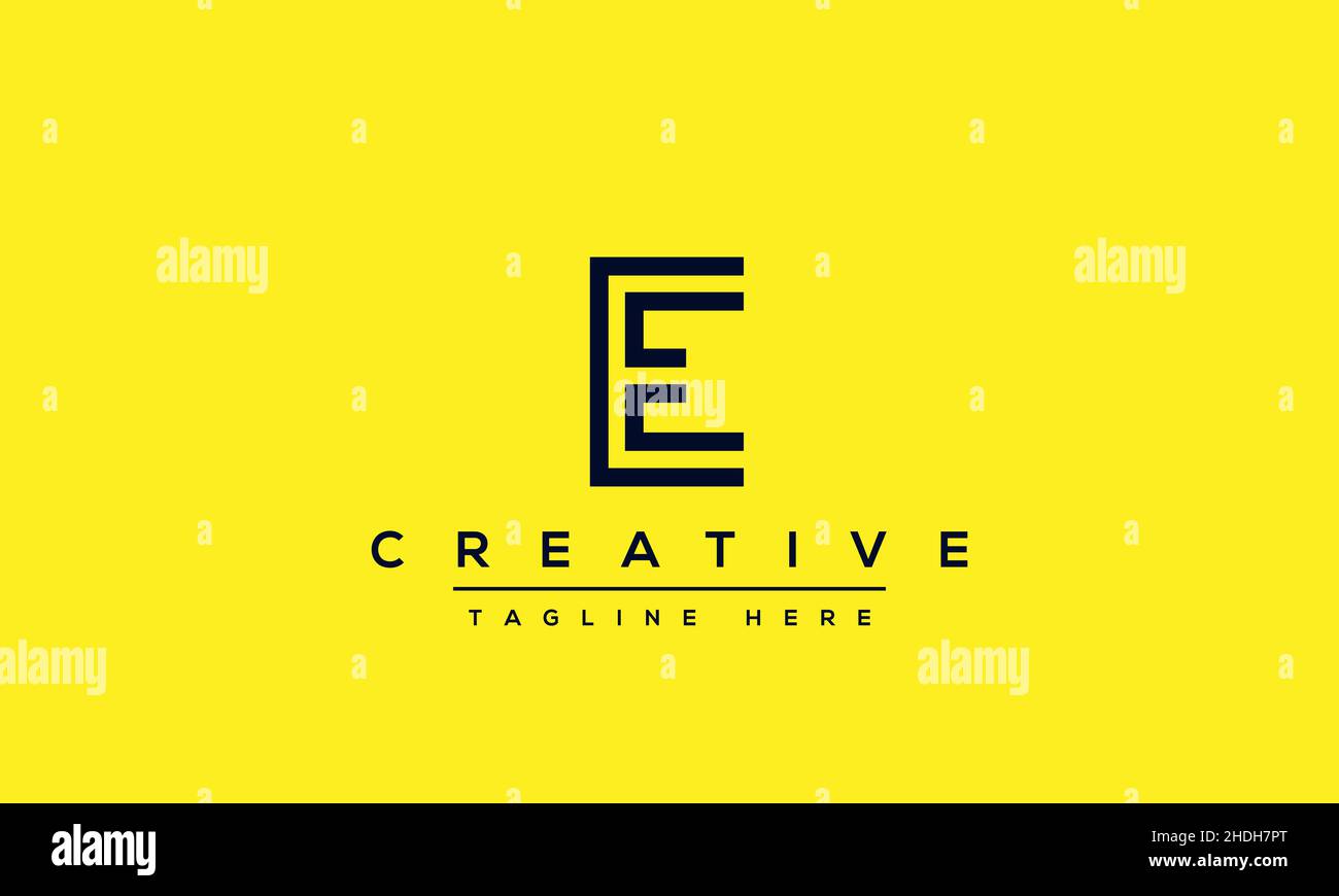 Modern unique creative letter E logo design, Minimalist E initial based vector EE icon Stock Vector
