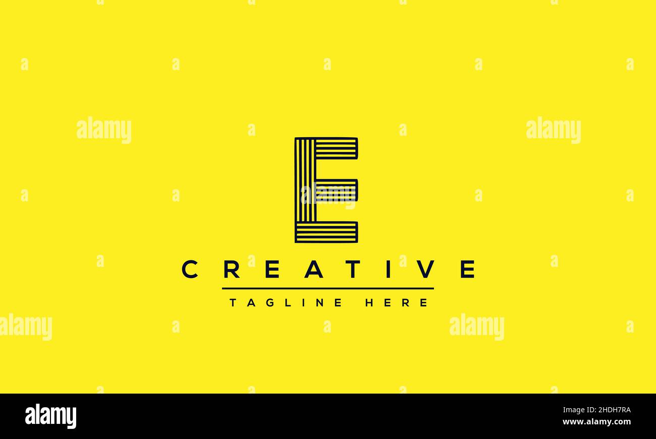 Modern unique creative letter E logo design, Minimalist E initial based vector EE icon Stock Vector