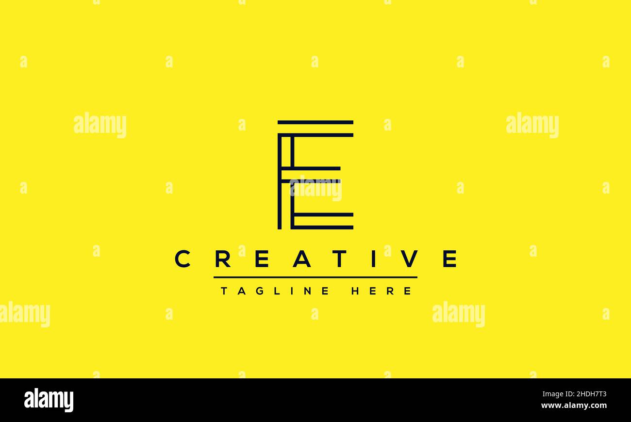 Modern unique creative letter E logo design, Minimalist E initial based ...