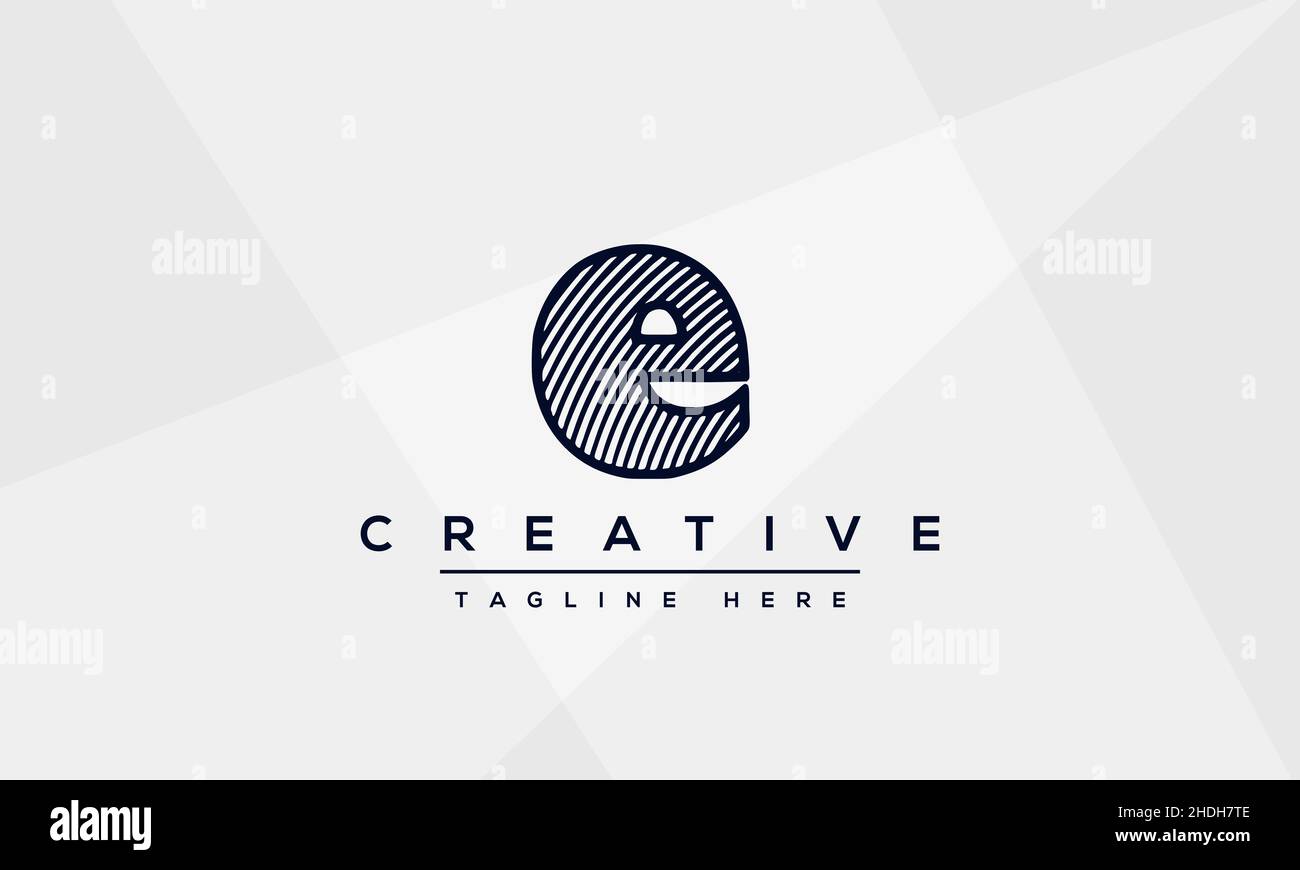 Modern unique creative letter E logo design, Minimalist E initial based vector EE icon Stock Vector