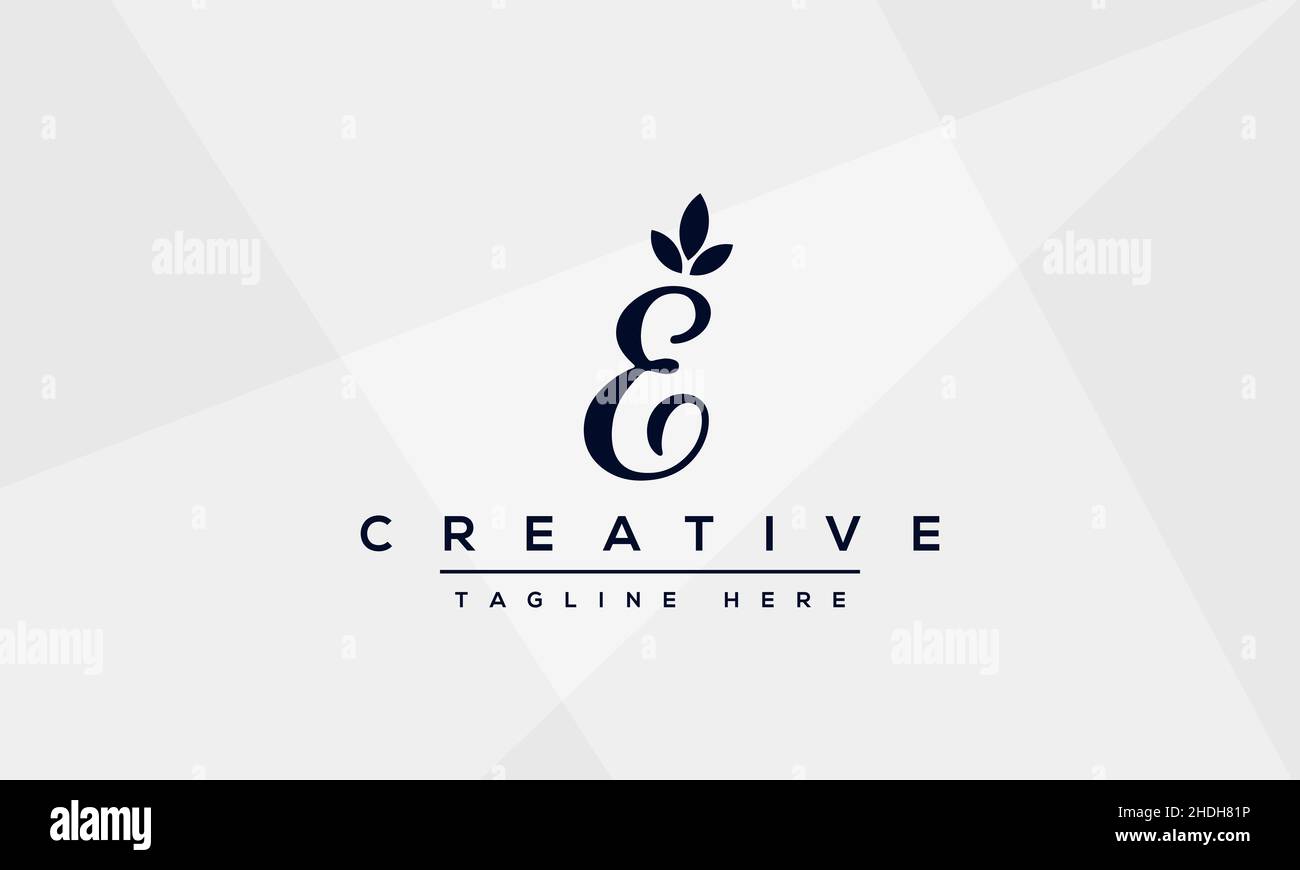 Modern unique creative letter E logo design, Minimalist E initial based vector EE icon Stock Vector