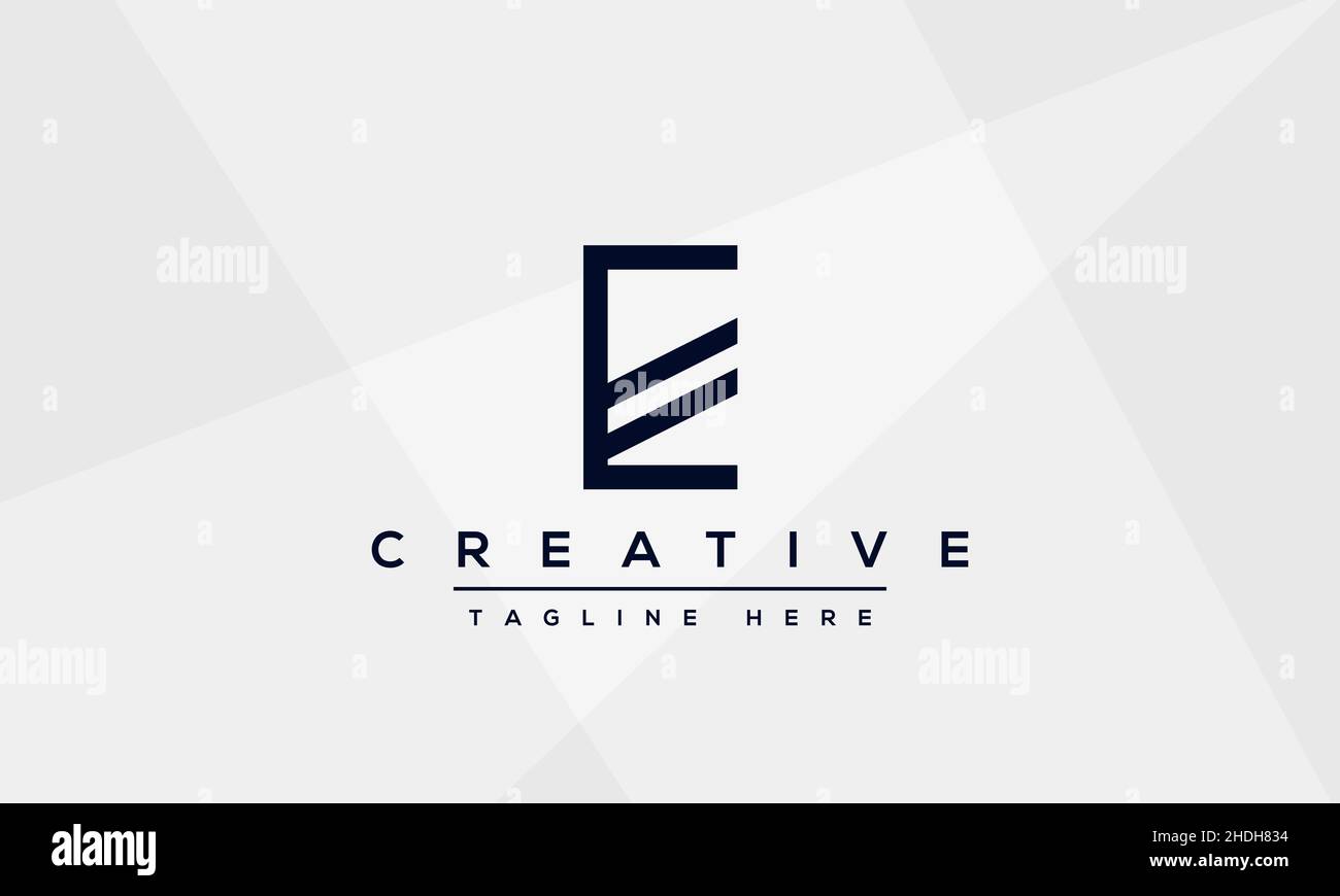 Modern unique creative letter E logo design, Minimalist E initial based vector EE icon Stock Vector