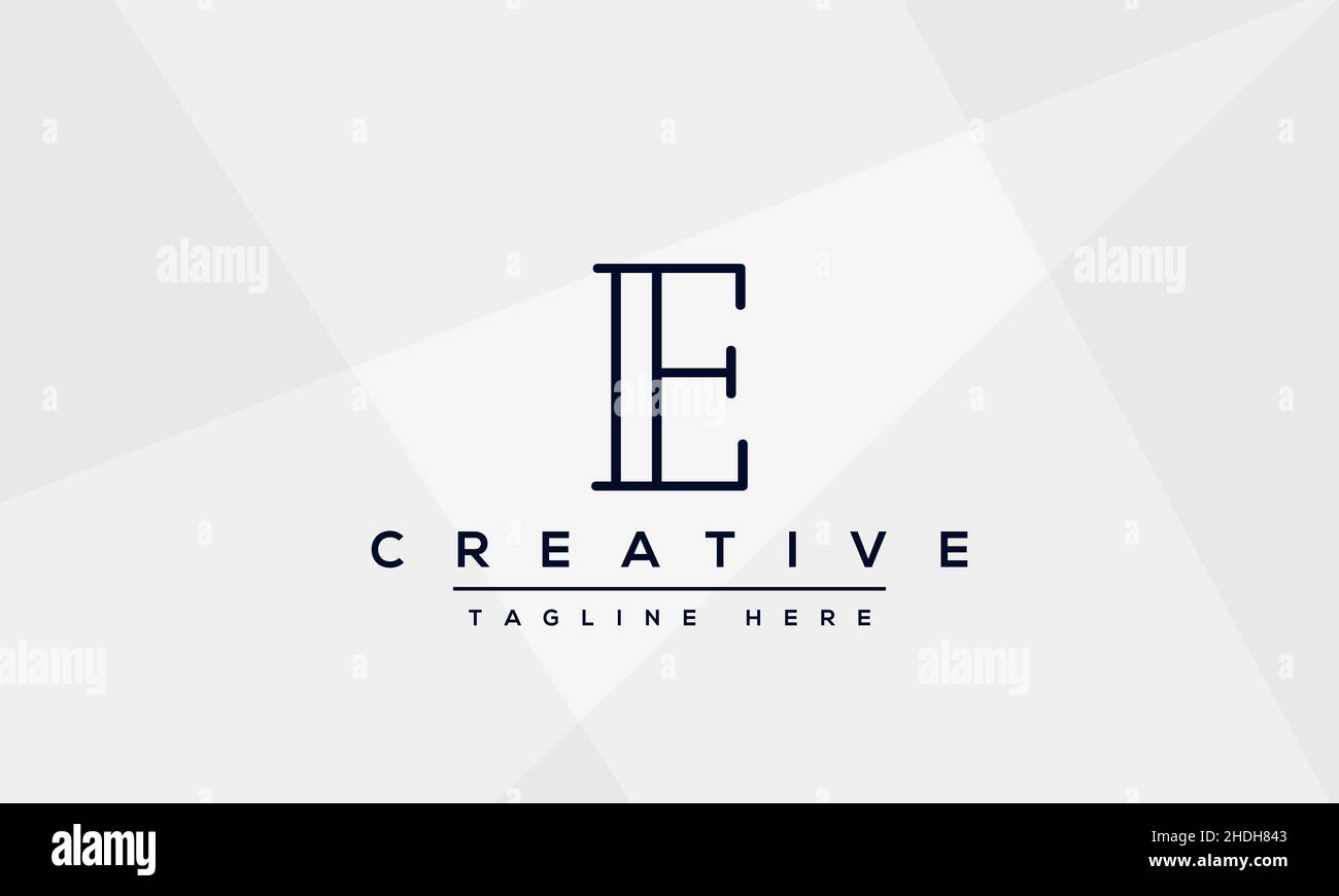 Modern unique creative letter E logo design, Minimalist E initial based vector EE icon Stock Vector