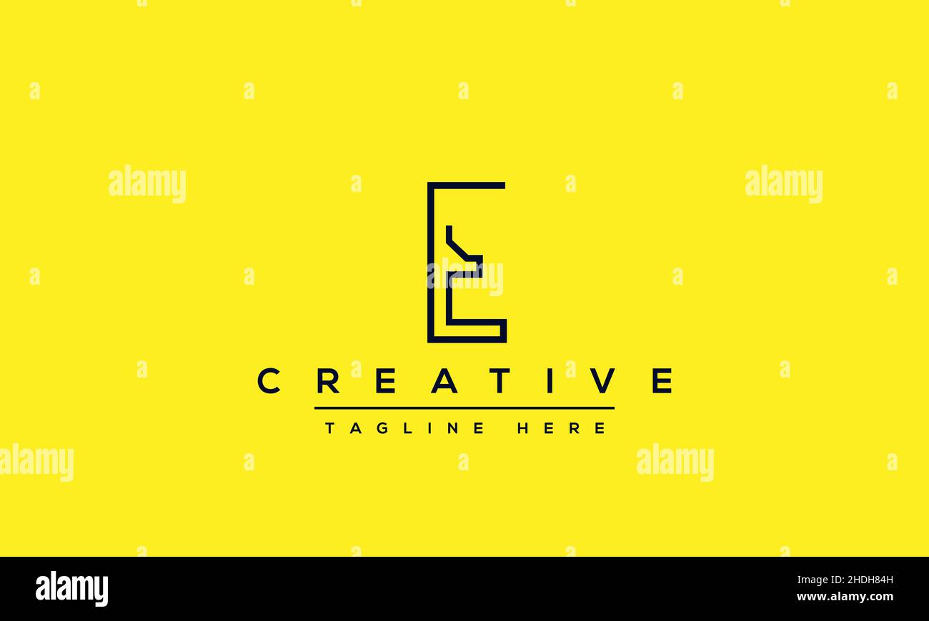 Modern unique creative letter E logo design, Minimalist E initial based vector EE icon Stock Vector