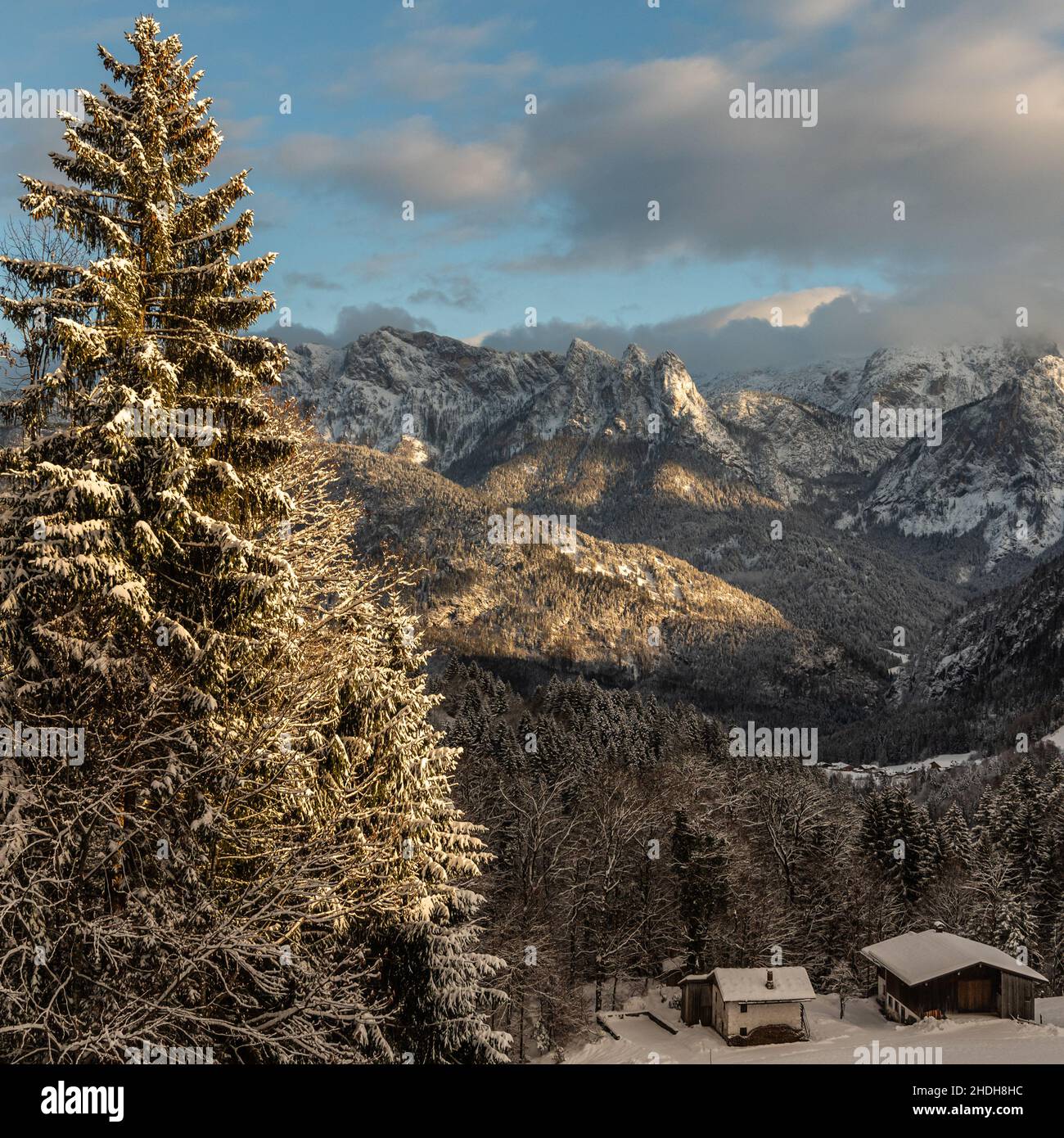 winter landscape in the austrian mountains Stock Photo - Alamy