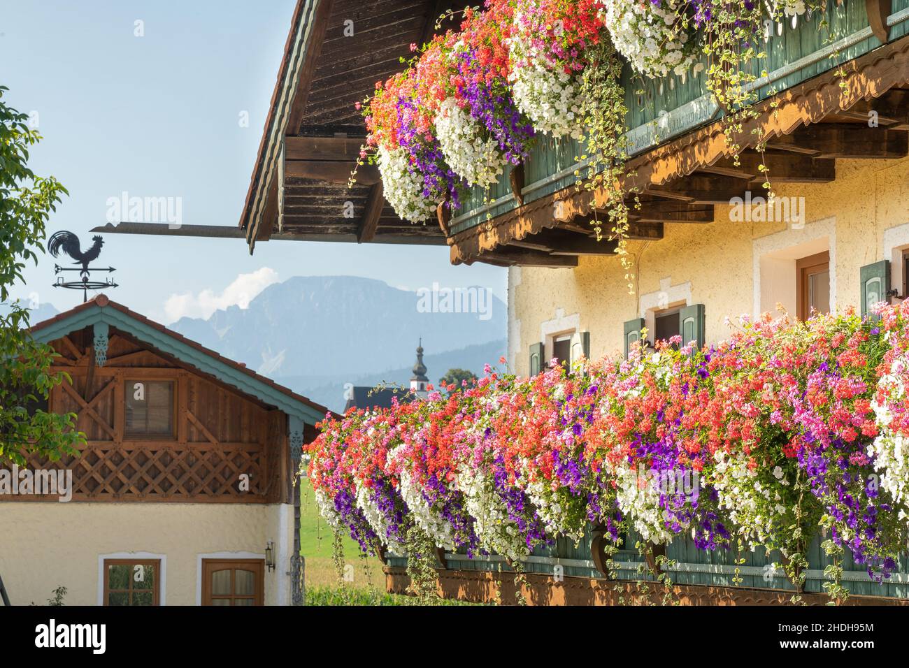 Bavaria germany traditional balcony flowers hi-res stock photography ...