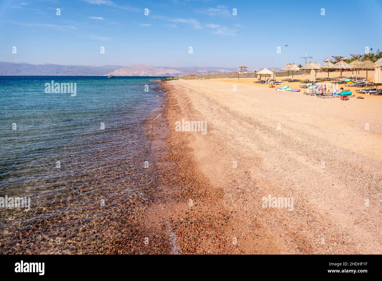The Beach At The Berenice Beach Club, Aqaba, Aqaba Governorate, Jordan  Stock Photo - Alamy