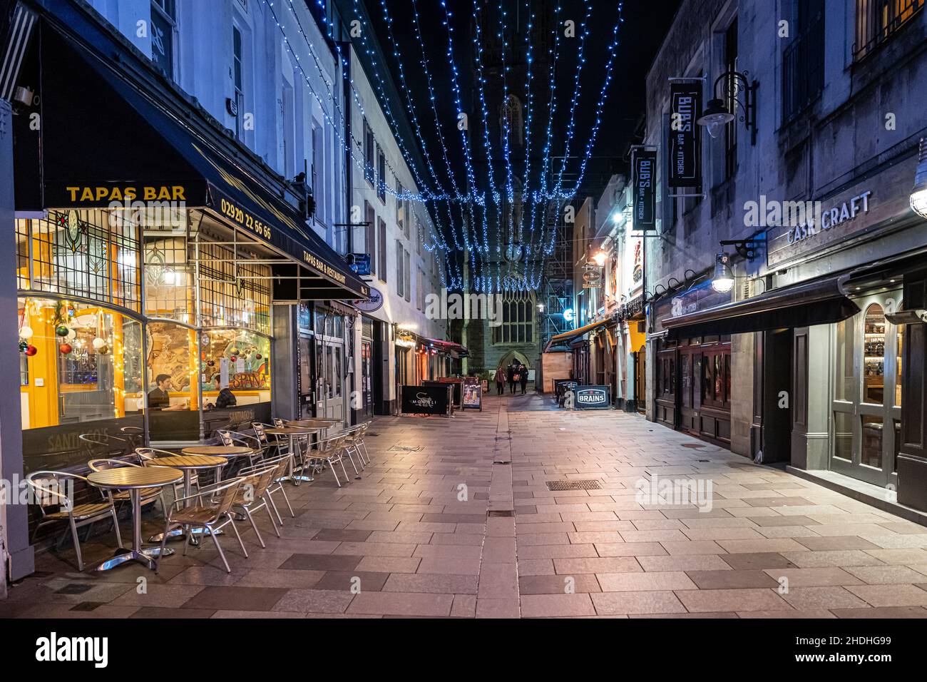 Church Street Christmas 2022 Cardiff, Wales - January 2: An Empty Church Street On January 2, 2022 In  Cardiff, Wales. A Revised Version Of Alert Level Two Measures Was  Introduced On Boxing Day At 6Am To