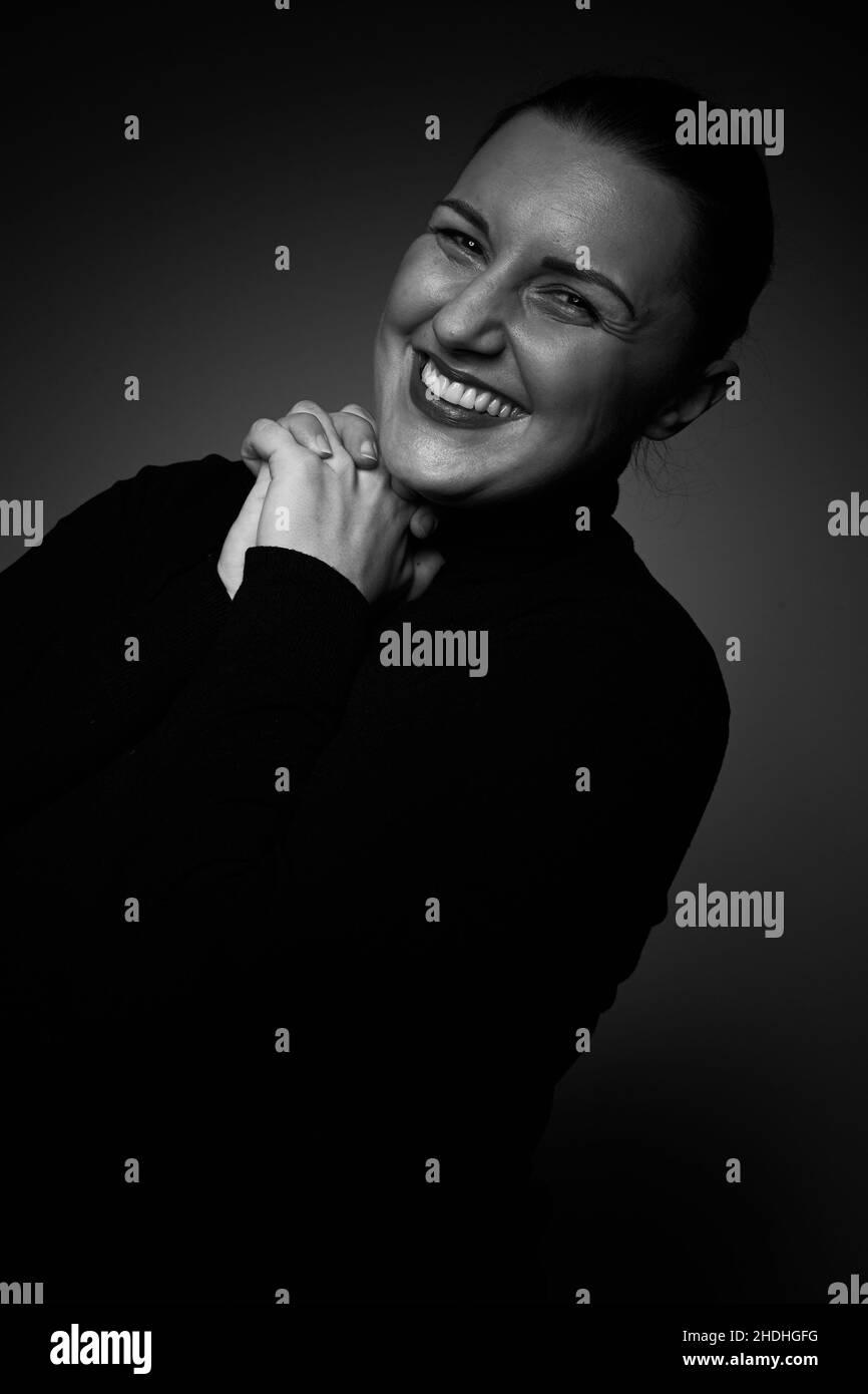 Lady wears Black and White Stock Photos & Images - Alamy