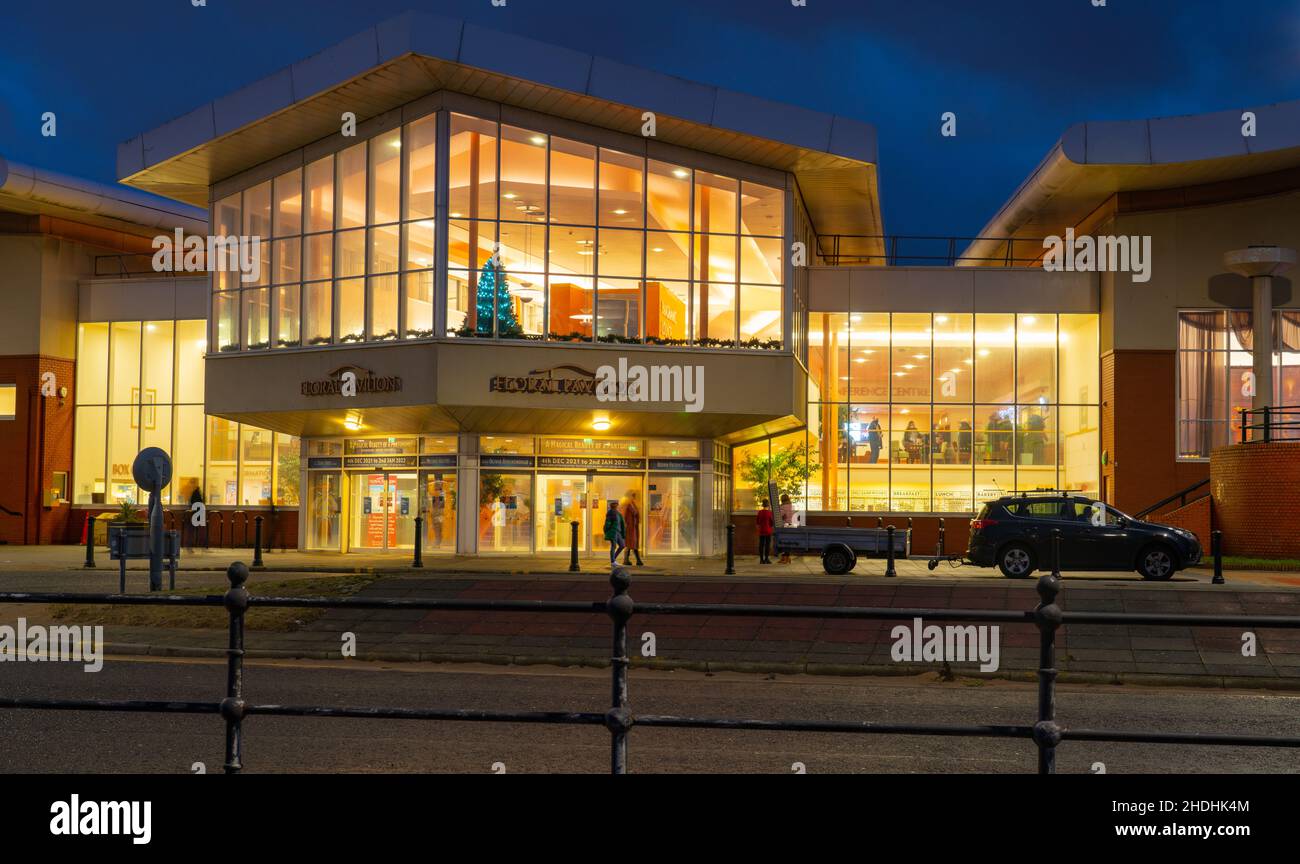 The Floral Pavilion Theatre, Marine Promenade, New Brighton, Wirral. Opened in 2013, pictured here in December 2021. Stock Photo