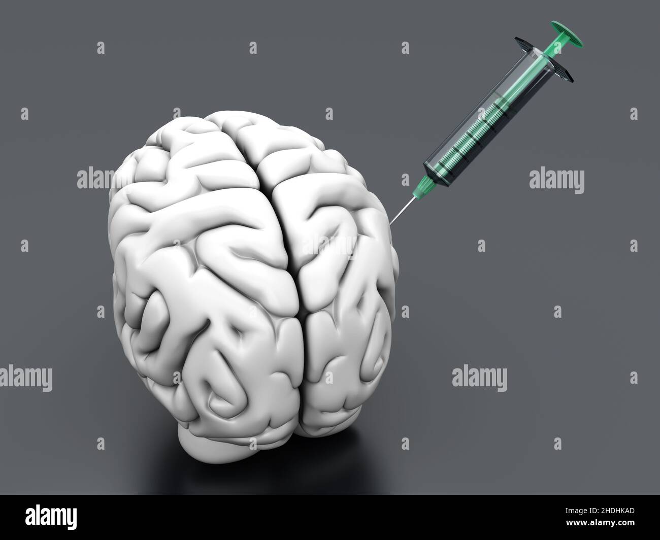 injection, substance, brain, injections, substances, brains Stock Photo