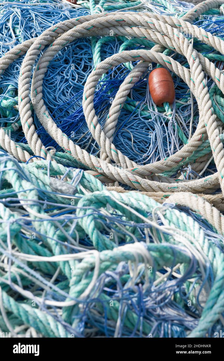 rope, fishing net, maritim, ropes, fishing nets, maritims Stock Photo