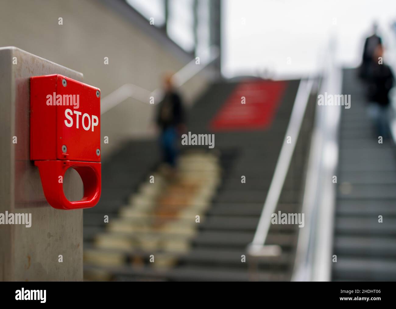 escalator, emergency, stop, escalators, emergencies, stops Stock Photo