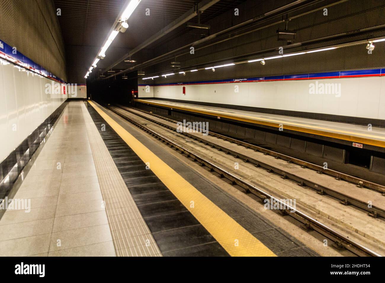 SANTO DOMINGO, DOMINICAN REPUBLIC - NOVEMBER 29, 2018: View of a metro station in Santo Domingo, capital of Dominican Republic. Stock Photo