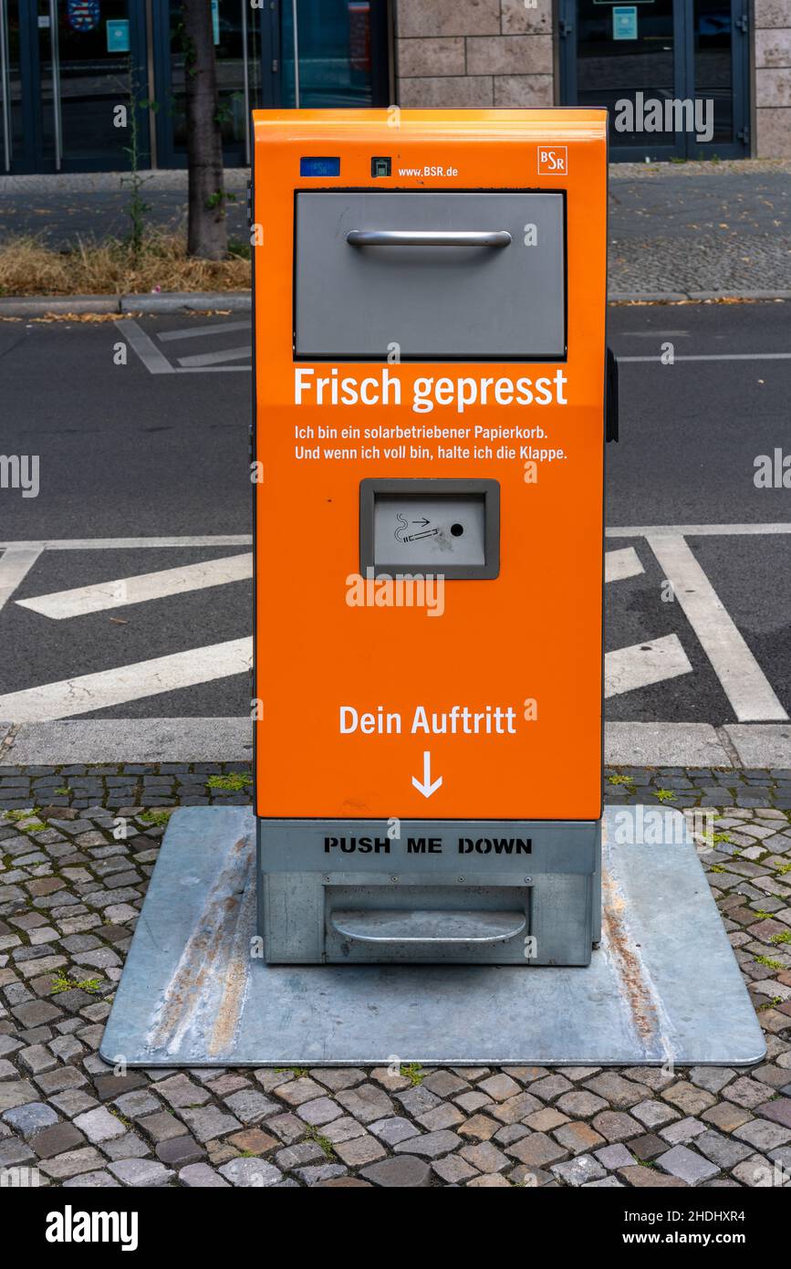 trash, innovative, Berliner Stadtreinigung BSR, trashs, innovatives Stock Photo