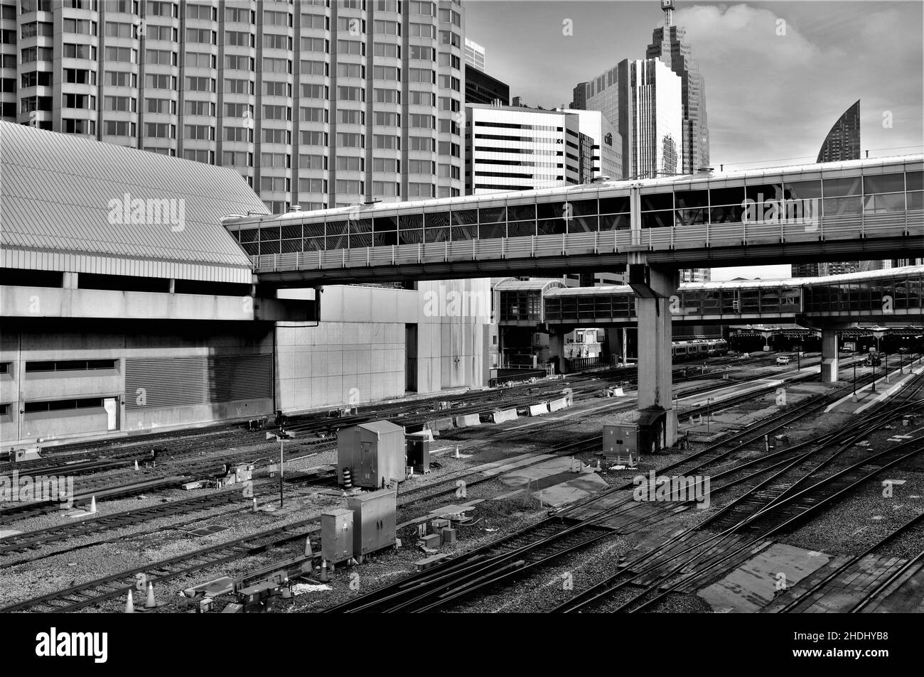 Toronto Convention Centre along the railway in Downtown Toronto Stock Photo