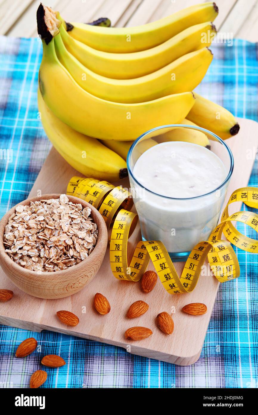 healthy diet, diet, banana smoothie, healthy, healthy food, low fat, diets Stock Photo