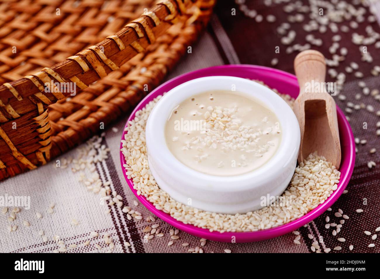 Tahini, sesame paste Stock Photo Alamy
