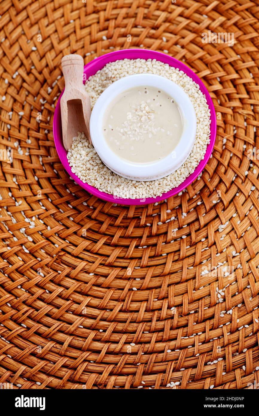 Tahini, sesame paste Stock Photo Alamy
