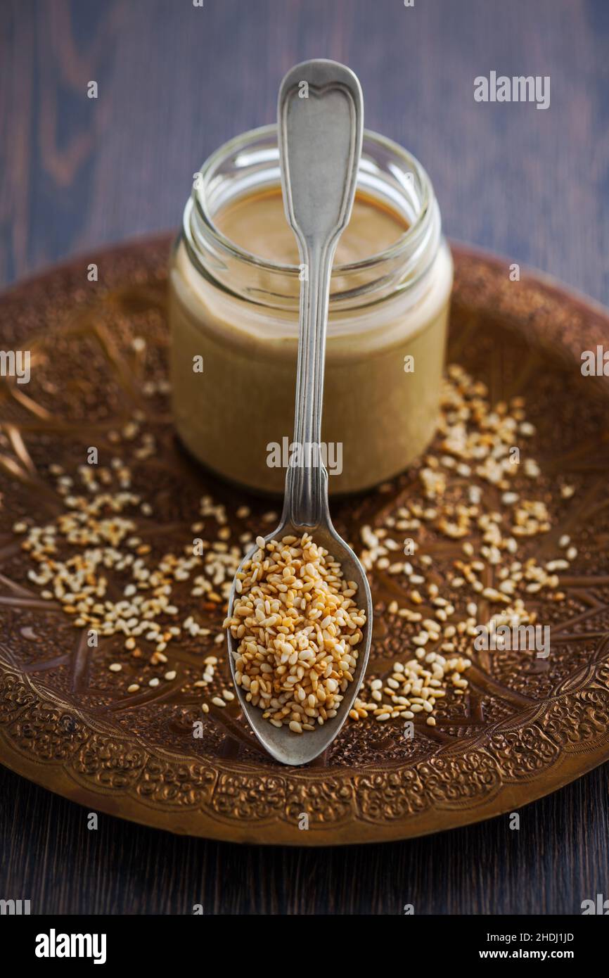 Tahini, sesame paste Stock Photo Alamy
