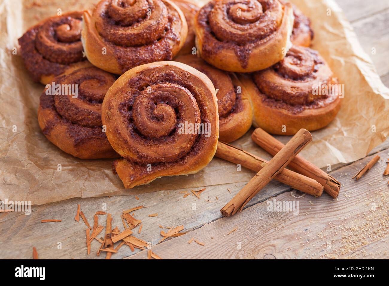 cinnamon bun, cinnamon buns Stock Photo