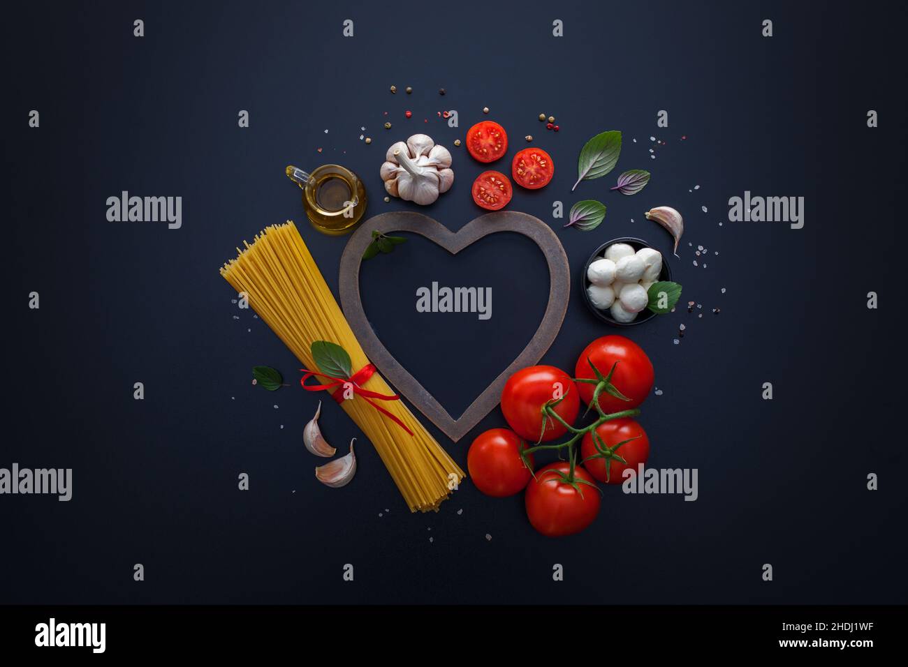 valentine, ingredient, spaghetti, italian cuisine, favorite dish, valentine's day, valentines, valentines day, ingredients, spaghettis, involtini, Stock Photo
