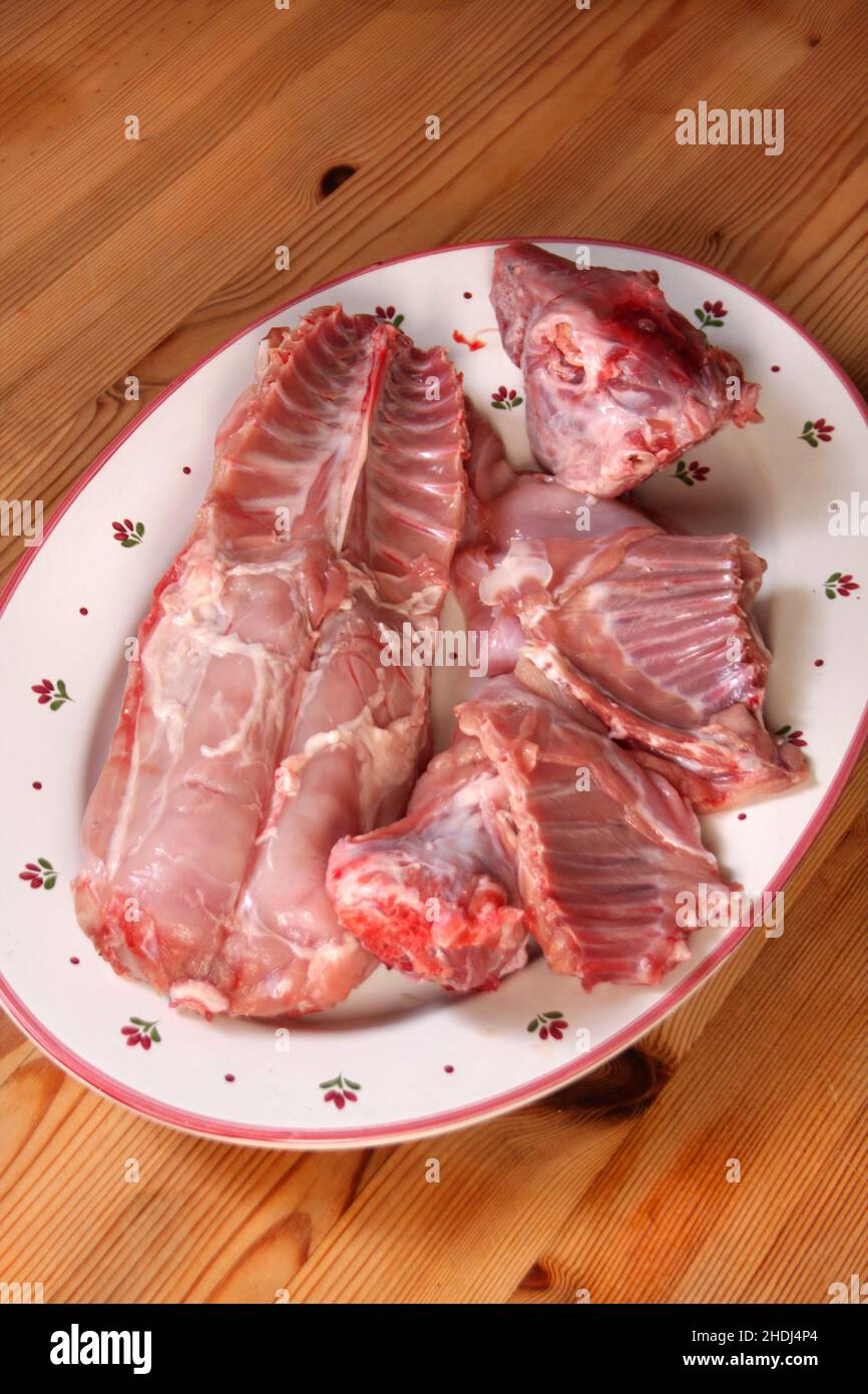 game meat, rabbit meat, game meats, venison, rabbit meats Stock Photo