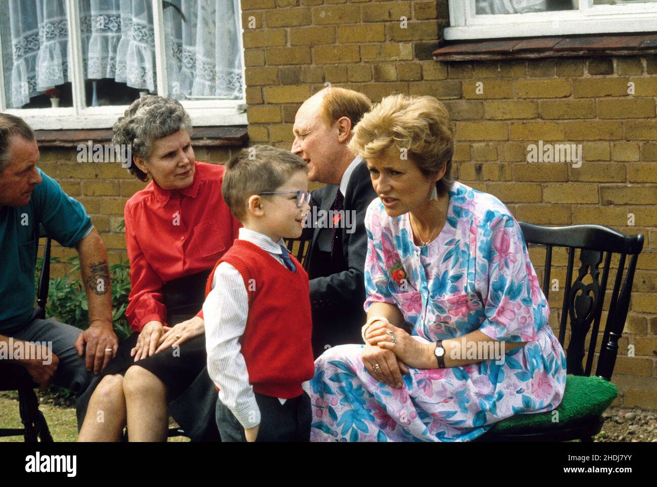 Labour Party leader Neil Kinnock and his wife Glenys campaigning for the 1987 general election in Staffordshire Stock Photo