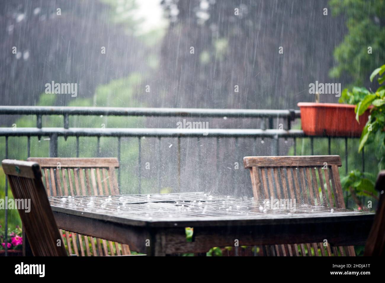 storm, rain, garden furniture, rain showers, storms, raining, garden