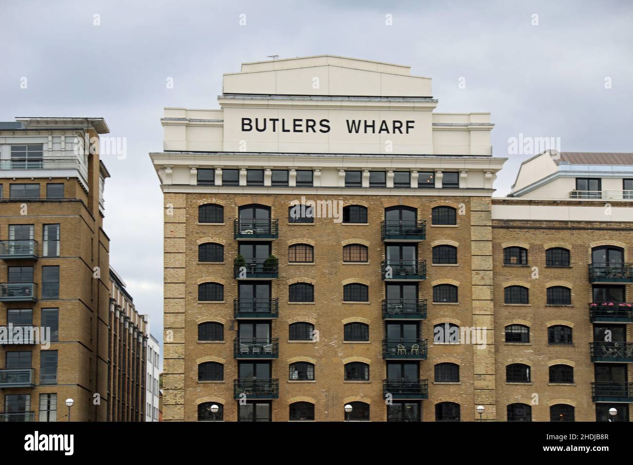 Butlers Wharf luxury flats in a converted warehouse by the River Thames ...