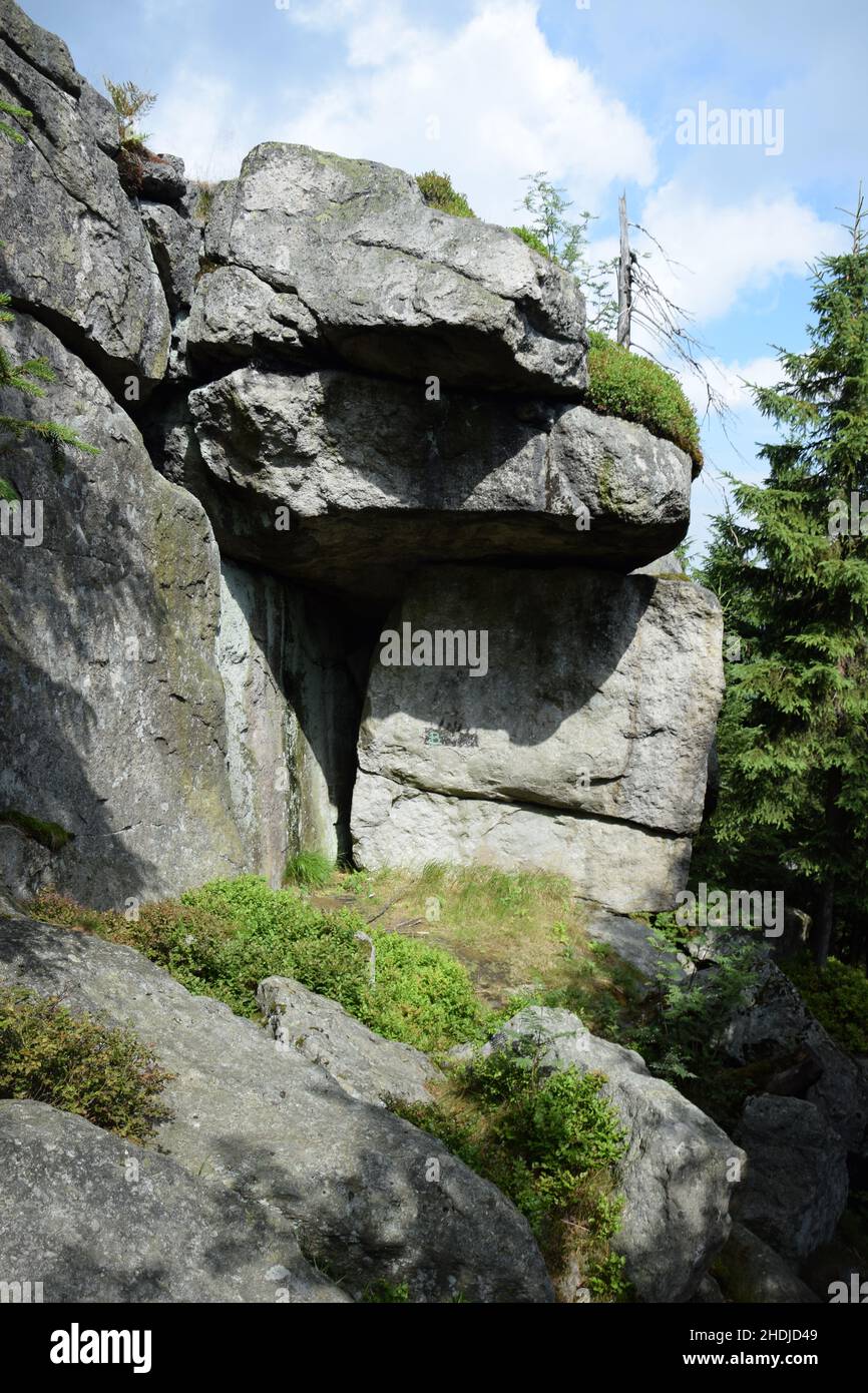 Oxson Rocks rock formation, ox head, rock formations, ochsenkopfs Stock Photo - Alamy