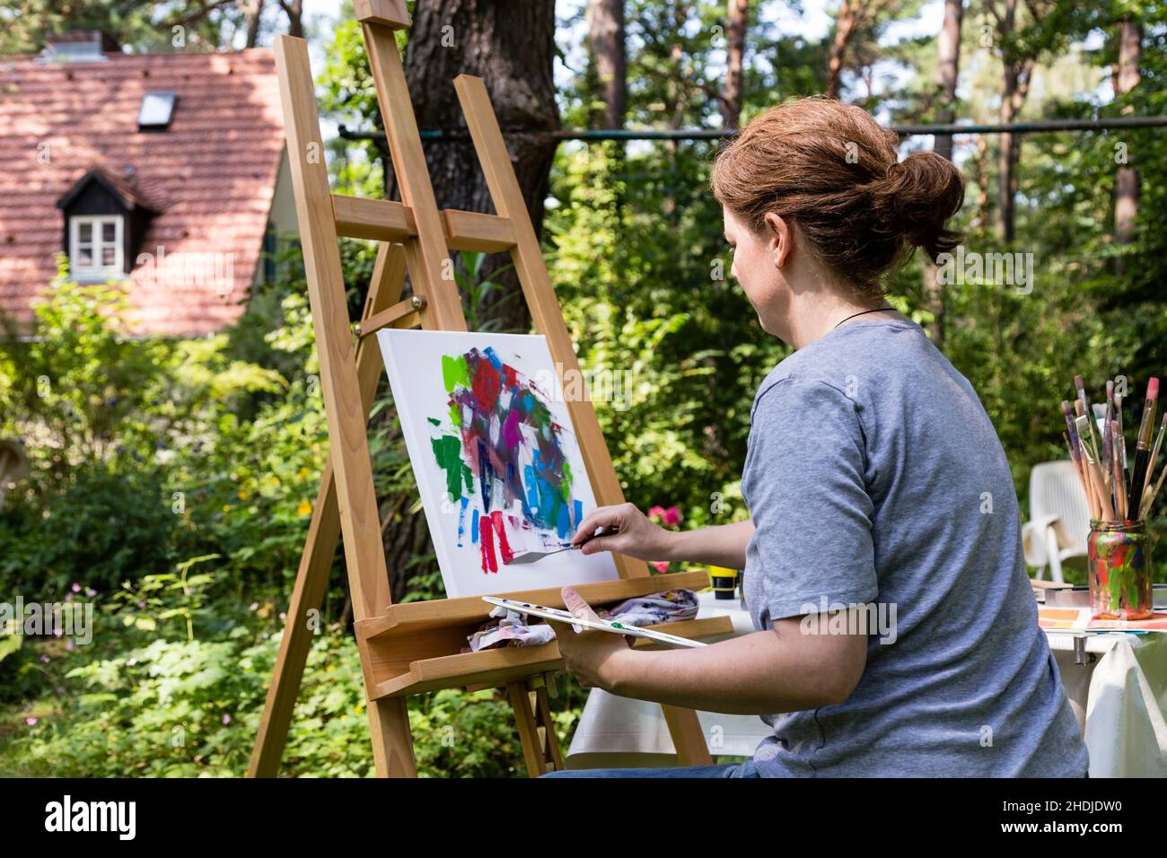 painting, easel, artist, drawing, easels, artists Stock Photo Alamy