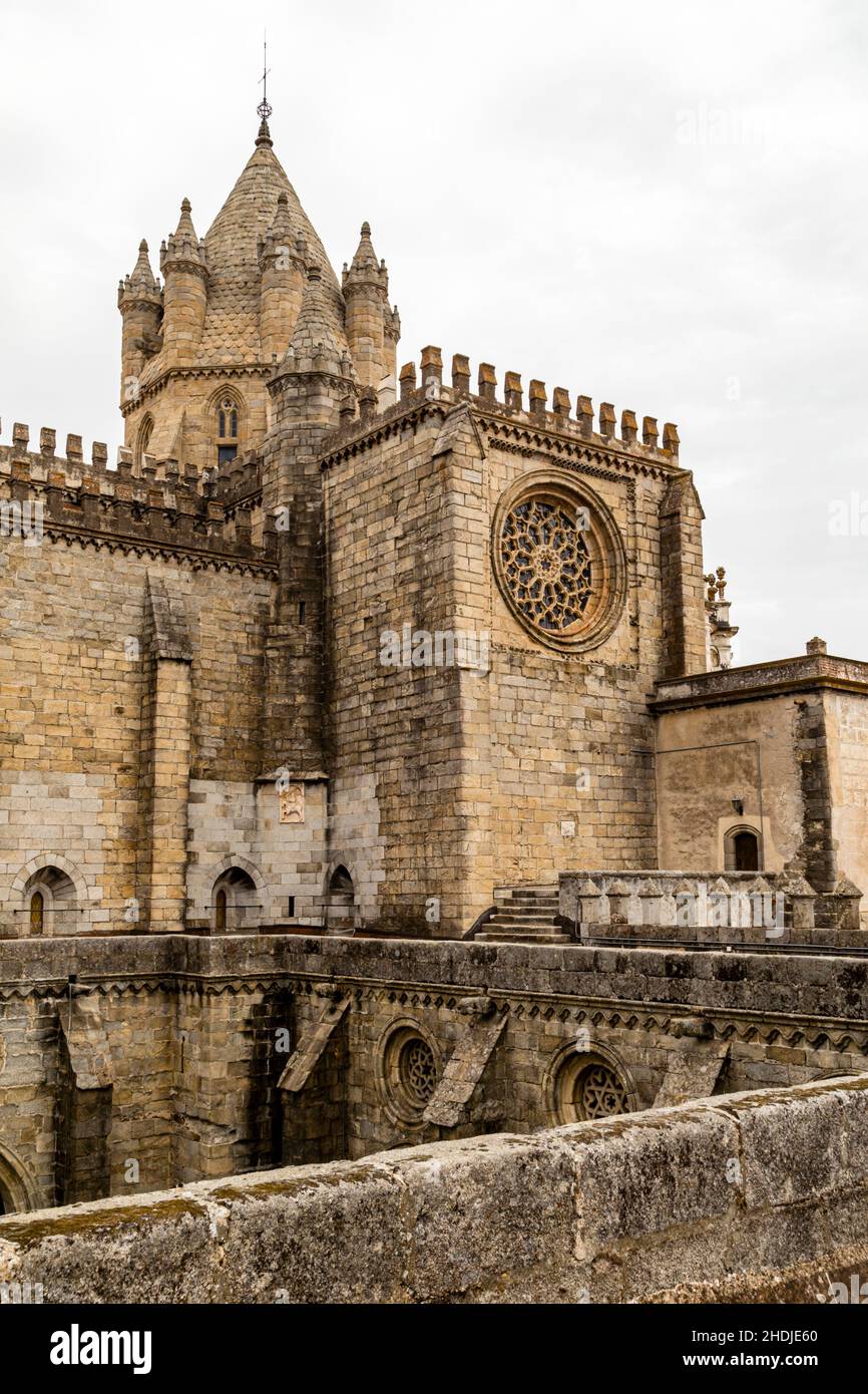 ecclesiastical architecture, cathedral of évora, ecclesiastical architectures, gothic architecture Stock Photo