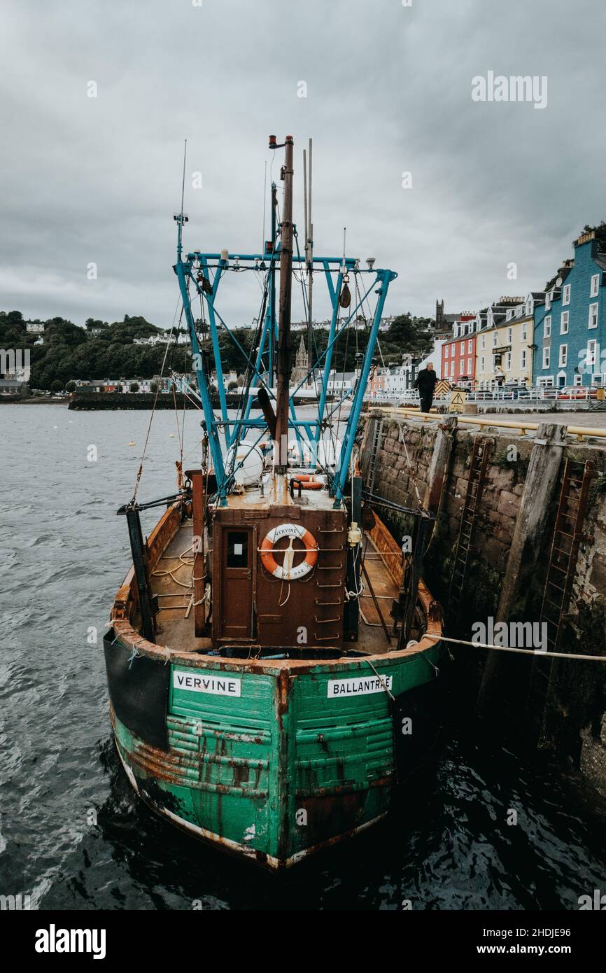 A trawler in Tobermory, Mull, West Coast of Scotand Stock Photo