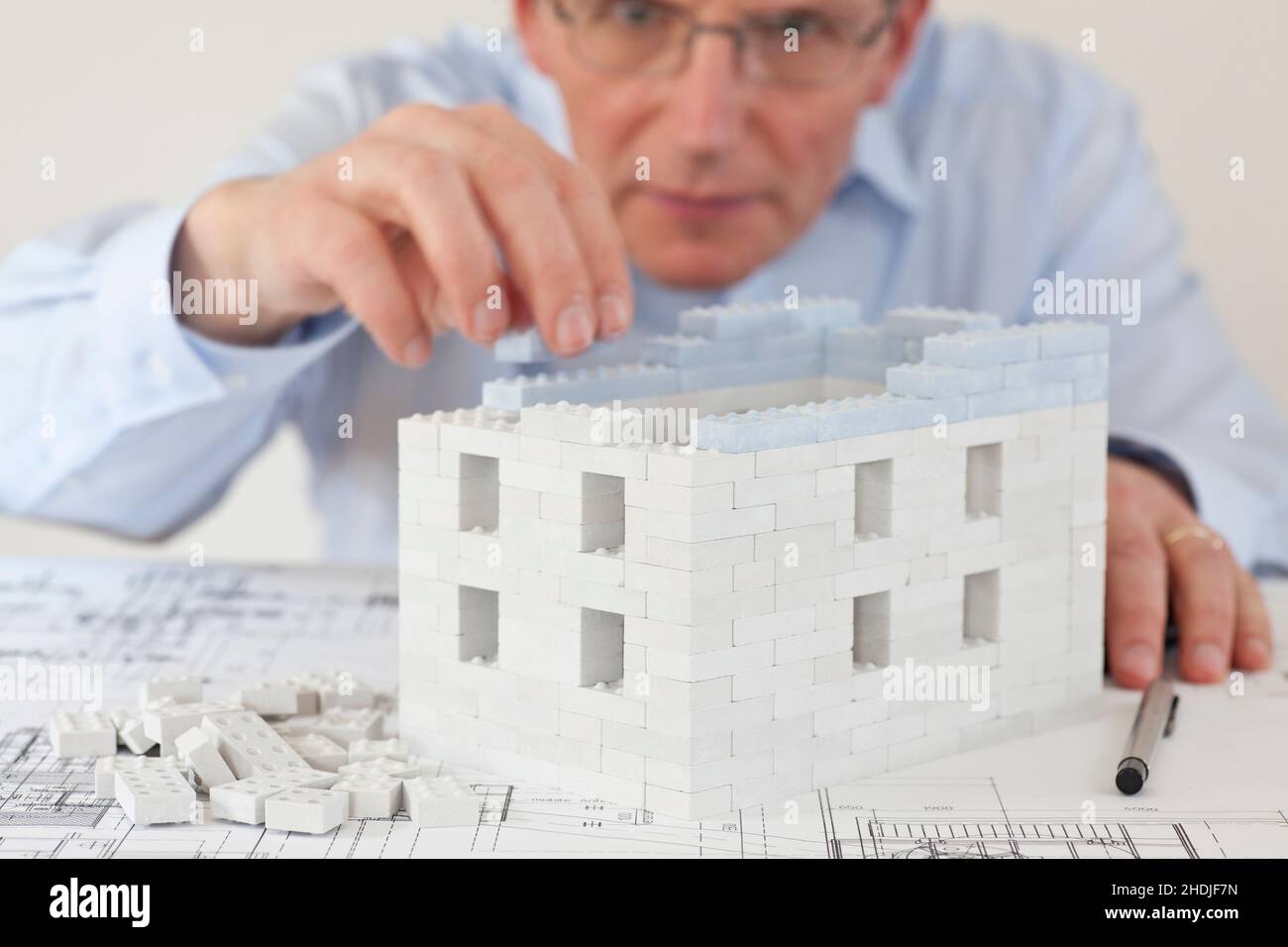 building activity, blueprint, building construction, new building, architect, construction, building, constructing, blueprints, floor plan, plan, Stock Photo