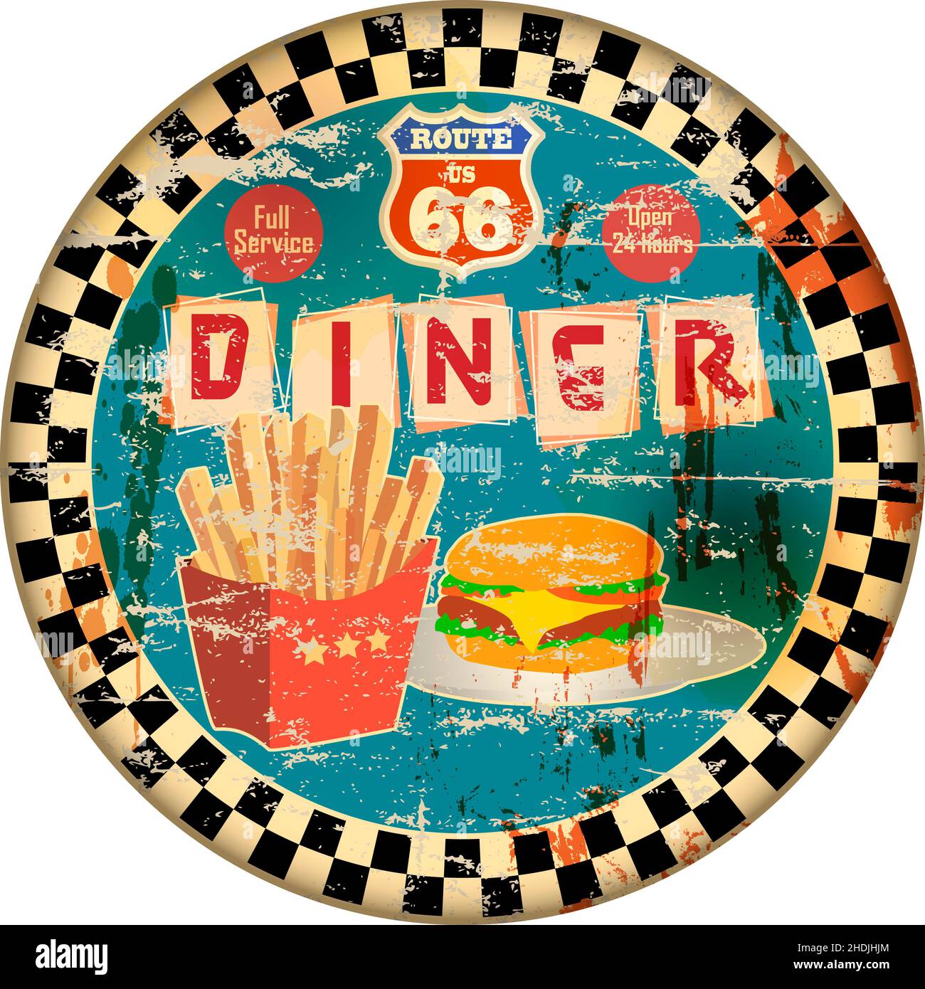 american style diner food clipart