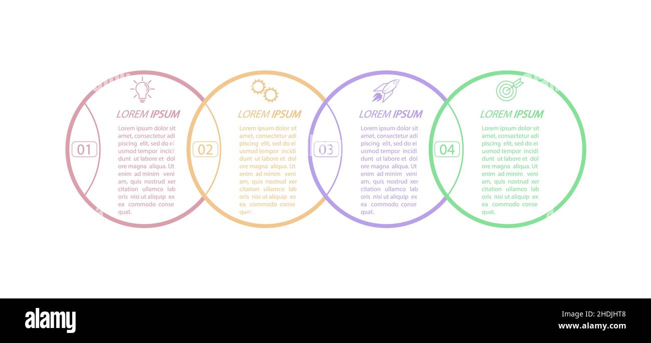 4 stages of development, improvement or training. Infographics with ...