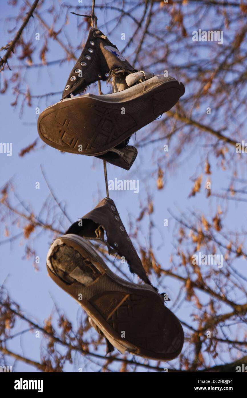 superstition, shoe tossing, superstitions Stock Photo Alamy