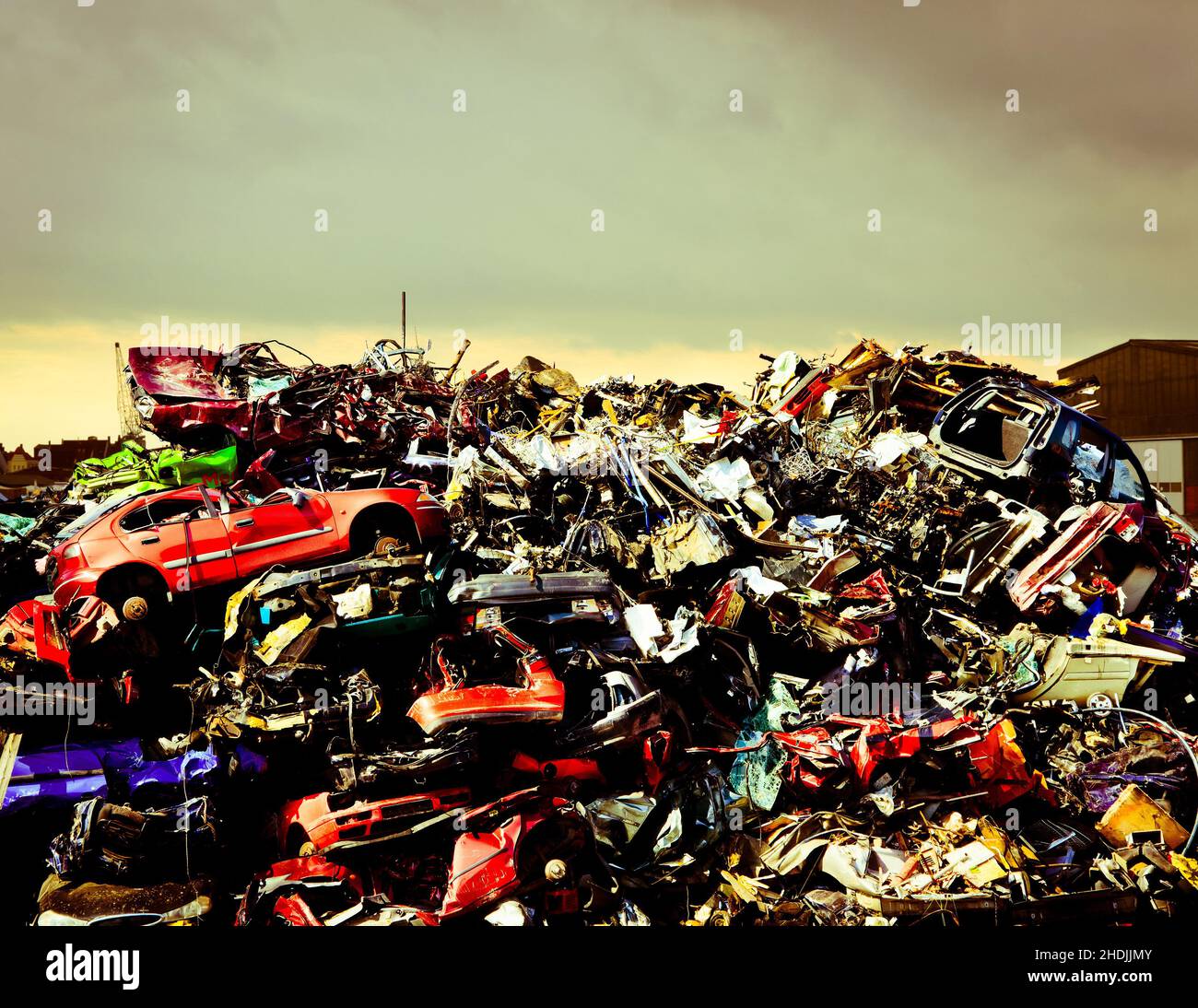environmental damage, metal, recycling, resources, car wreck, scrapyard
