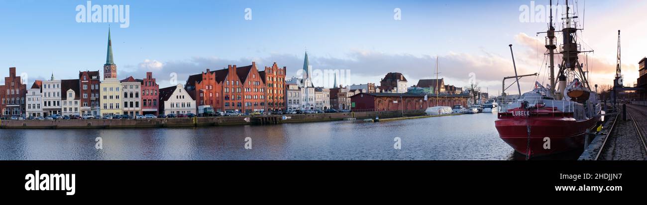 canal, hanseatic city, luebeck, canals, hanseatic cities, luebecks Stock Photo