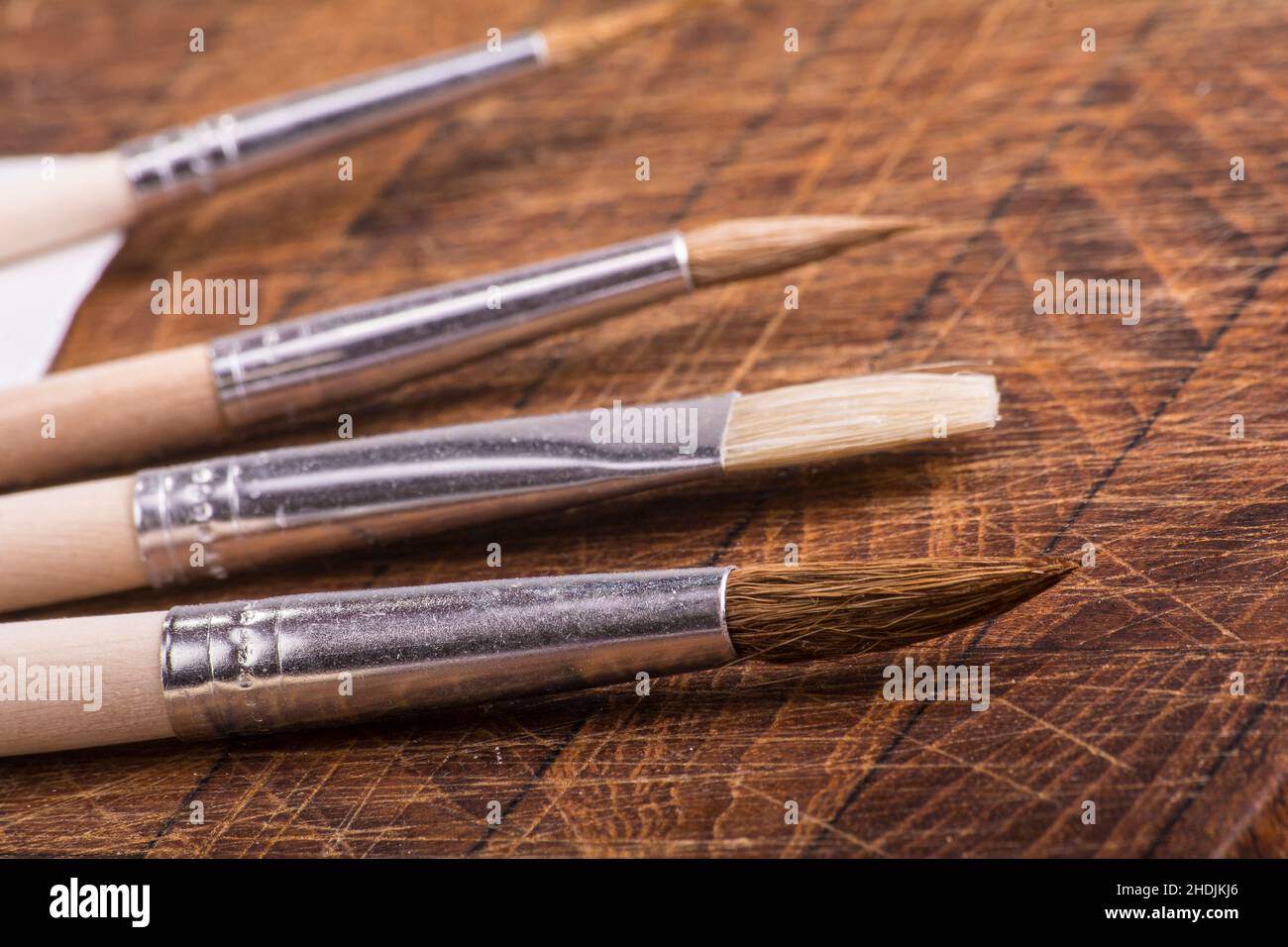 Art tools set fan paintbrush hi-res stock photography and images - Alamy