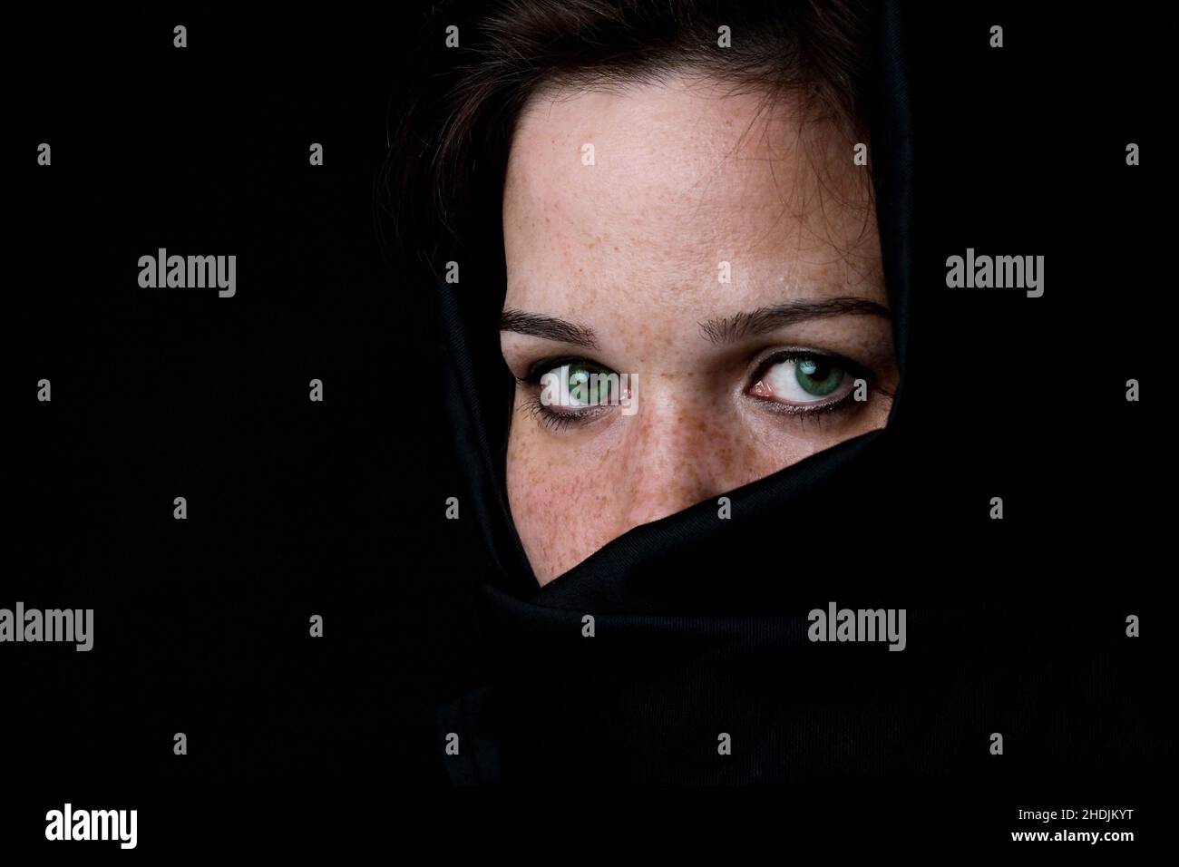 woman, veil, headscarf, female, ladies, lady, women, veils, headscarfs Stock Photo