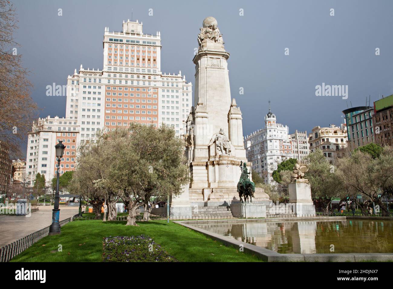 madrid, monumento de cervantes, capital of spain, madrids Stock Photo