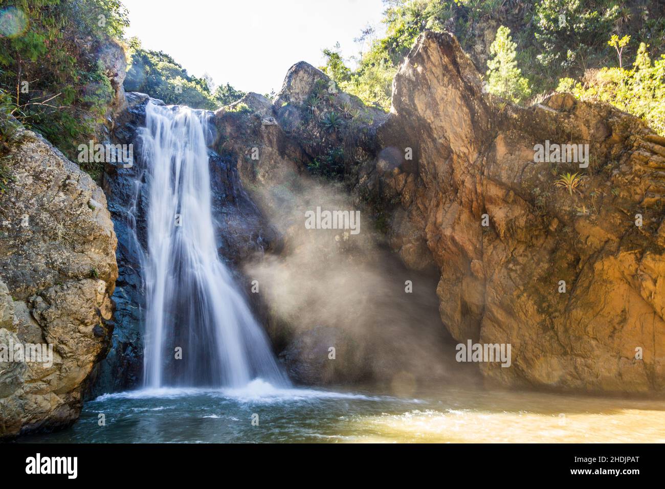 Salto de Baiguate waterfall near Jarabacoa town in Dominican Republic Stock Photo